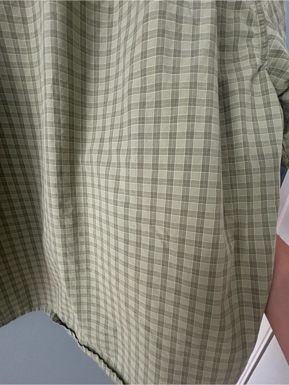 REI Short-Sleeve Button-Down Plaid Shirt in Light Olive - Picture 5 of 5